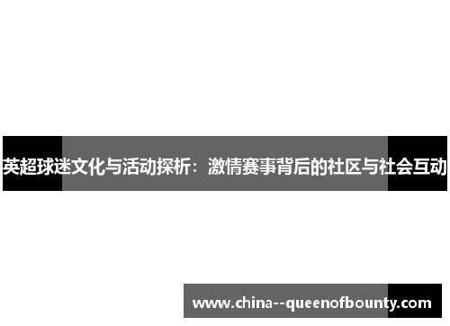 英超球迷文化与活动探析：激情赛事背后的社区与社会互动